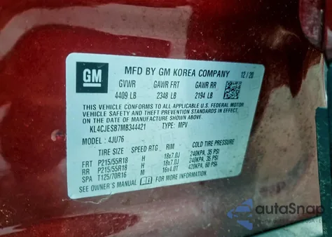 2021 Buick Encore Preferred z USA, uszkodzony, nr VIN KL4CJESB7MB344421